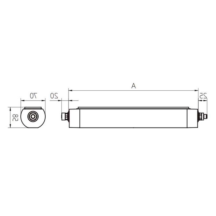 功率24W、尺寸A= 650 mm x 70 mm、MQAL-48-SDL、A70102